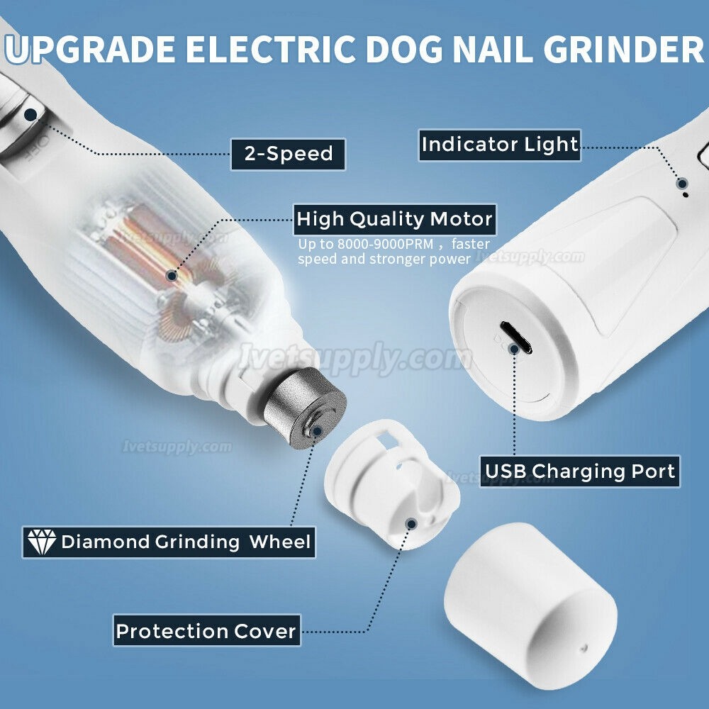 Professional Pet Dog Cat Nail Trimmer Grooming Tool Grinder Electric Clipper Kit